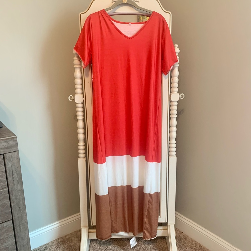 NWT Colorblock Maxi Dress Sz LG